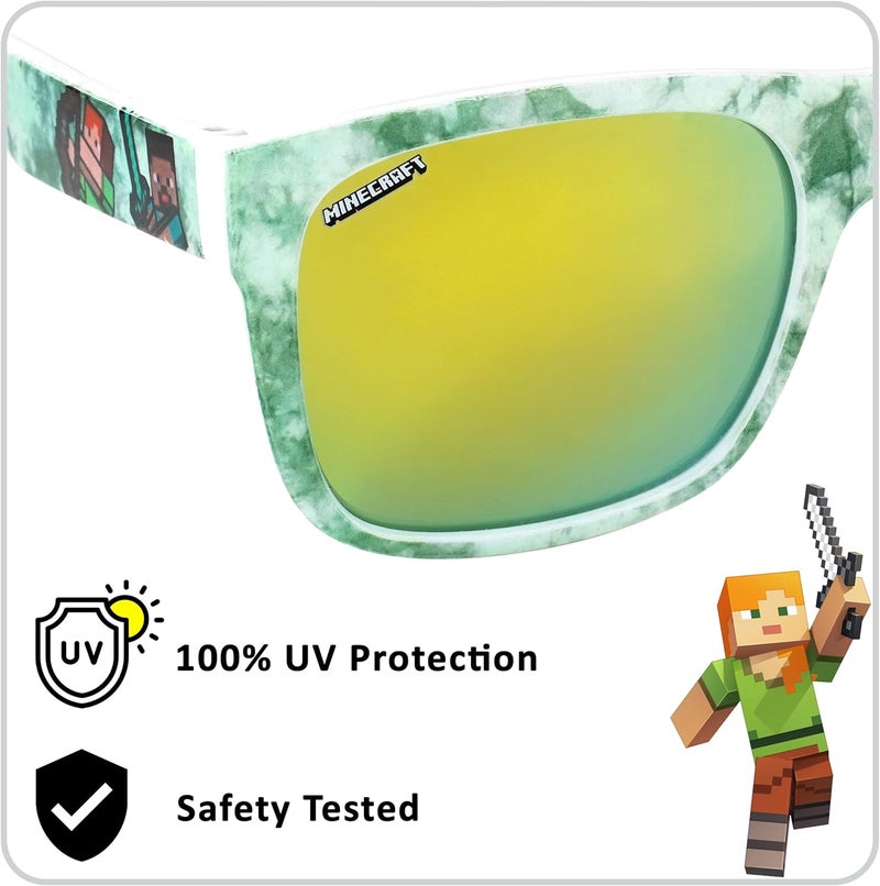 ARKAID Official Minecraft Boys Sunglasses | UV400 | One Size Fits Most Kids - Image 2